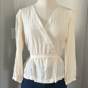 Cream Wrap Blouse